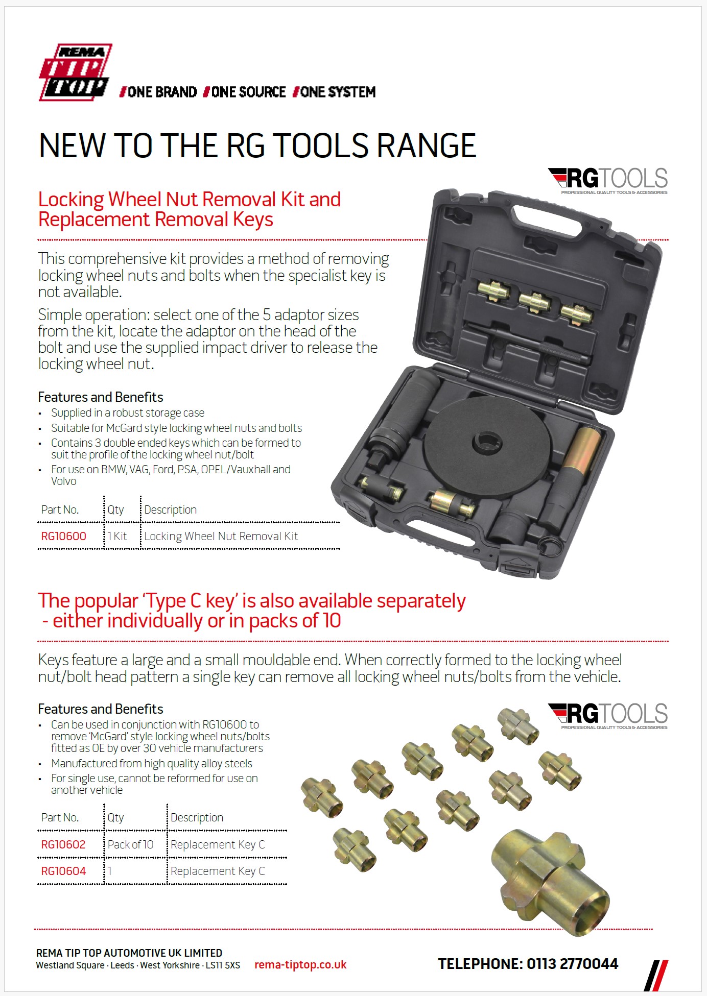 Locking Wheel Nut Removal Kit Rema Marketing